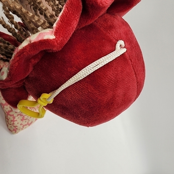 12" soft Plush Doll floral dress & Bonnet embroidered eyes Anime style face - Picture 10 of 10